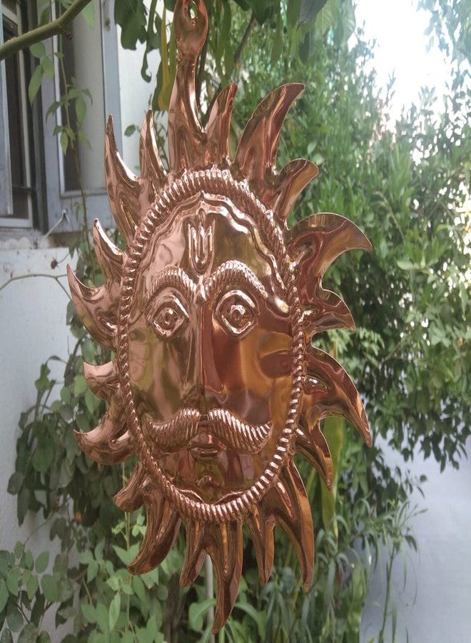 SOLINO Metal Vastu Sun Mask Wall Hanging Decorative Showpiece Sun Face Surya Face mukh Murti Idol Statue Sculpture Wall Hanging for Door Home Decor - Image 4